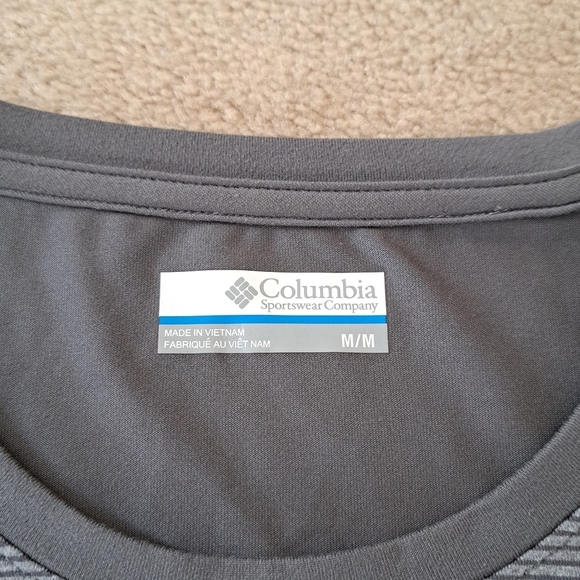 Columbia Active Top Women's Medium Grey Stripes Long Sleeved Tee - Picture 10 of 12